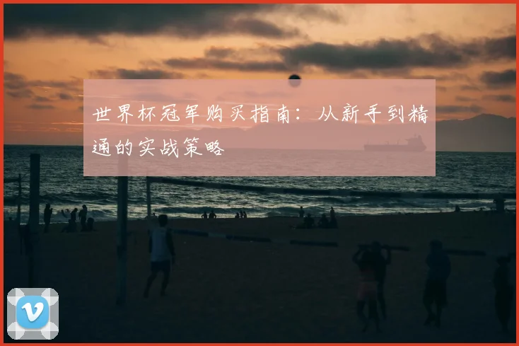 世界杯冠军购买指南：从新手到精通的实战策略